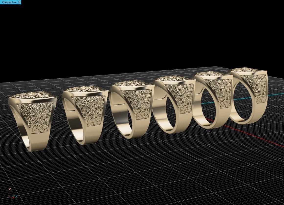 lion ring 3D print model_10
