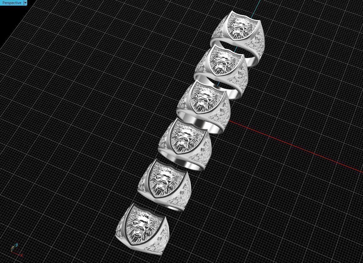 lion ring 3D print model_6