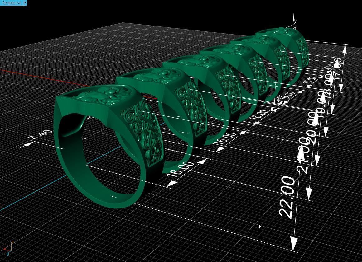 lion ring 3D print model_18