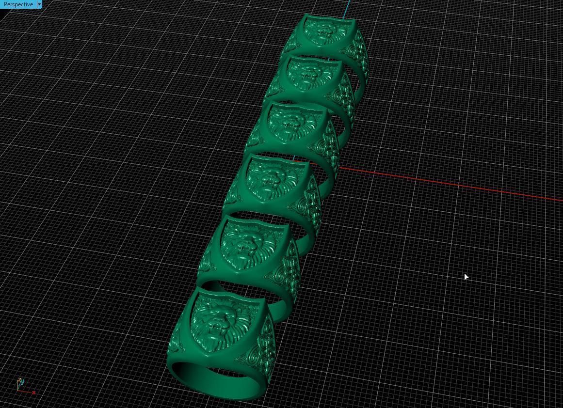 lion ring 3D print model_14