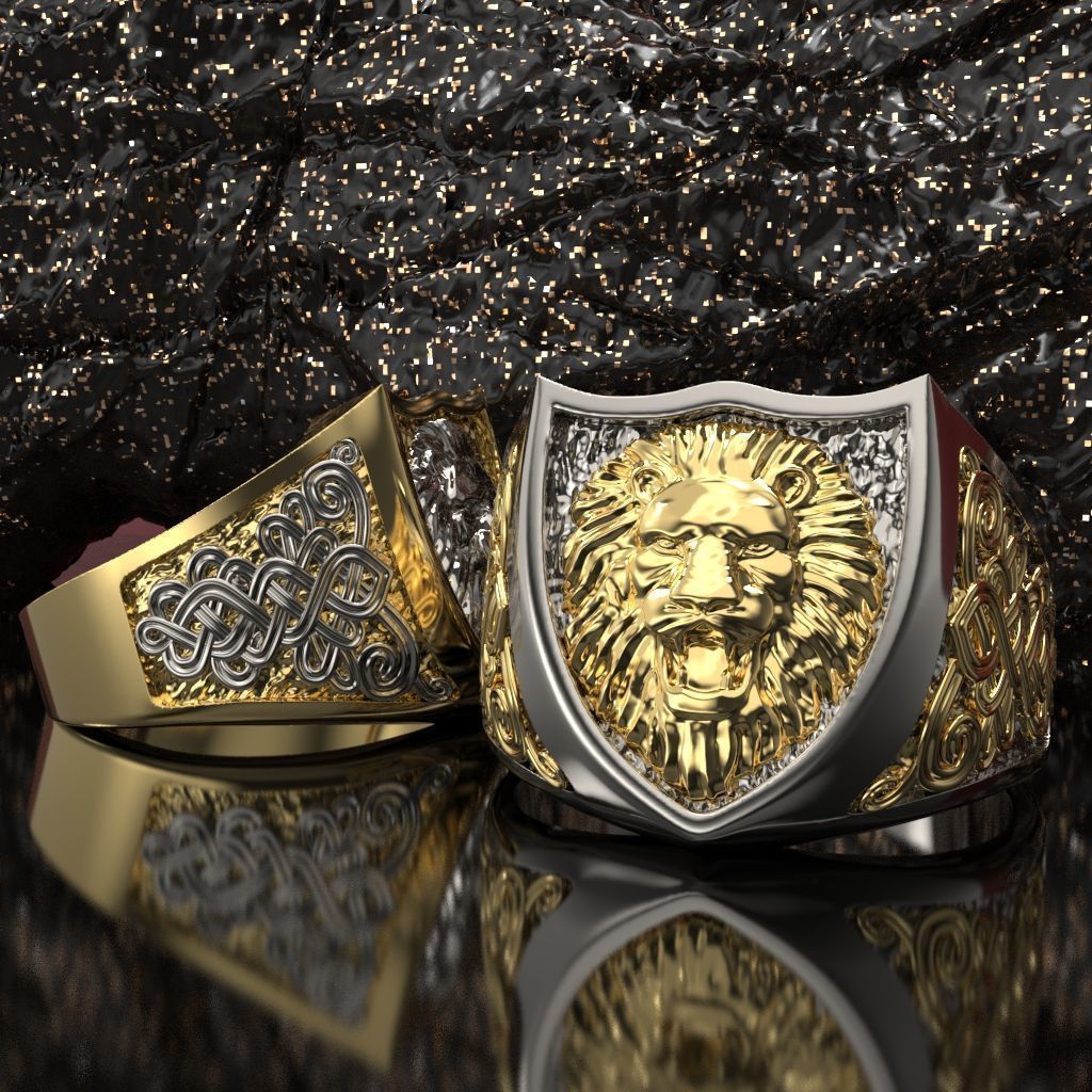 lion ring 3D print model_1