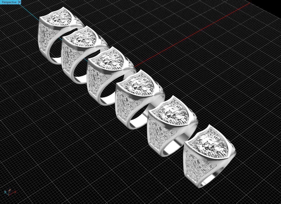 lion ring 3D print model_5