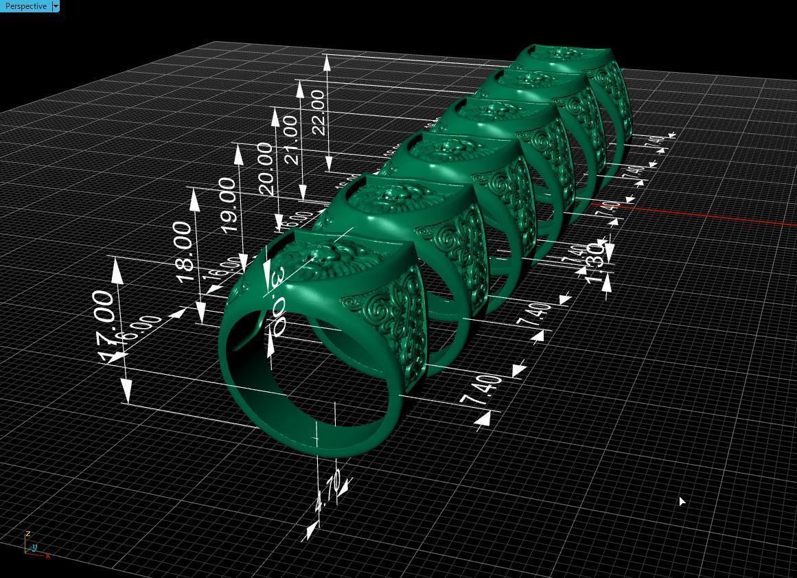 lion ring 3D print model_16