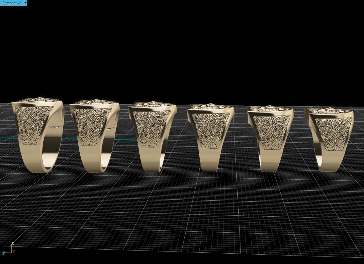 lion ring 3D print model_7