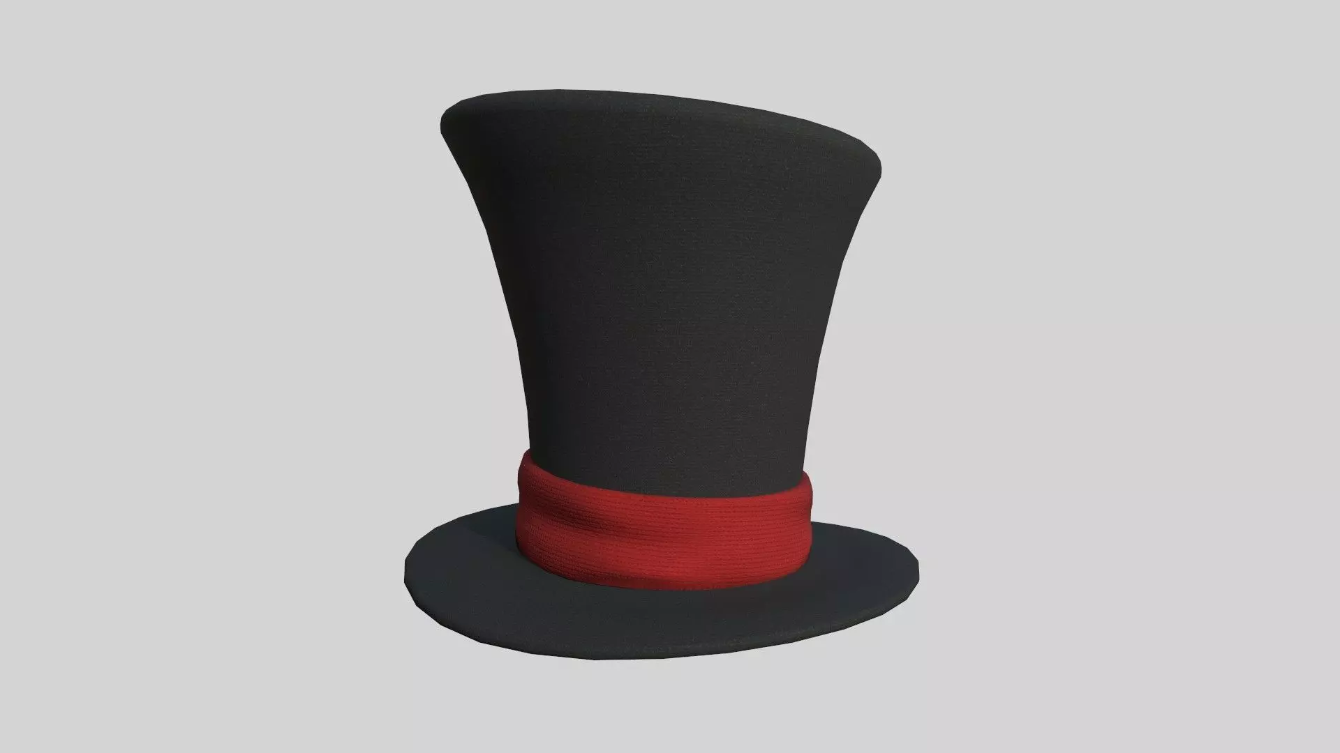 Top Hat 01 Black Red - Character Fashion Design Low-poly 3D model