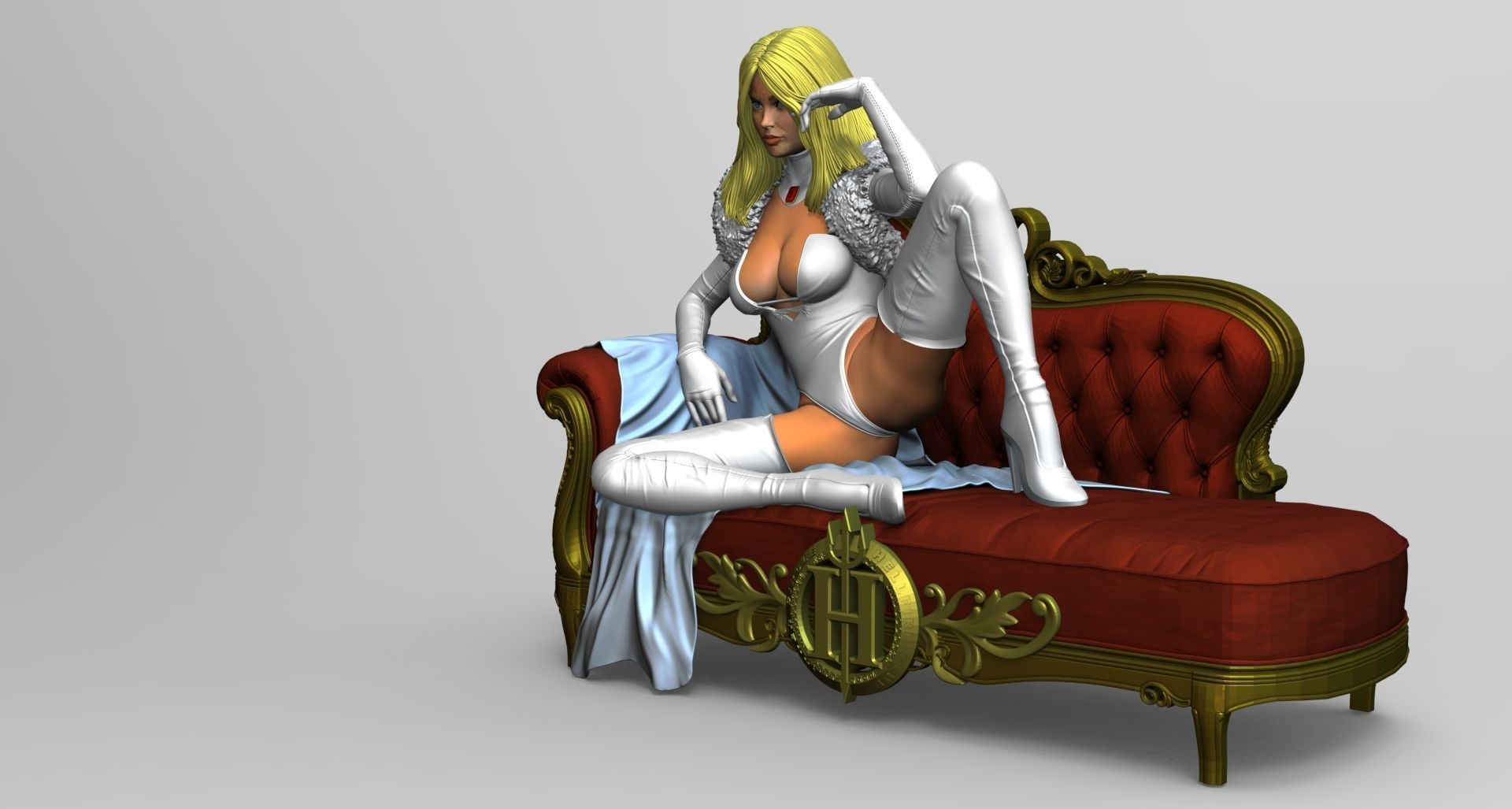 Emma Frost - Sexy Chick 3D print model_2