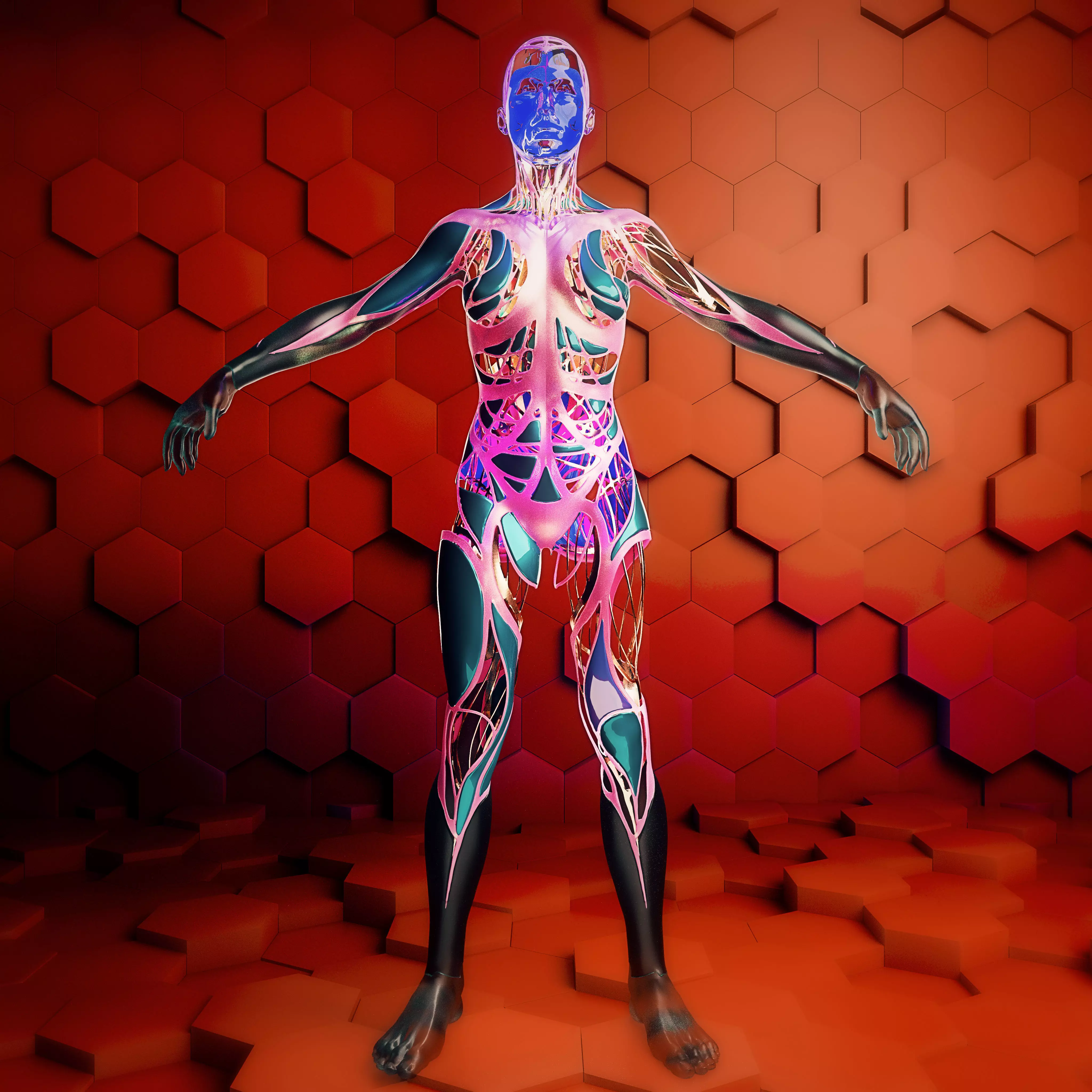 Sci Fi Humanoid Robot Character  3D model_0