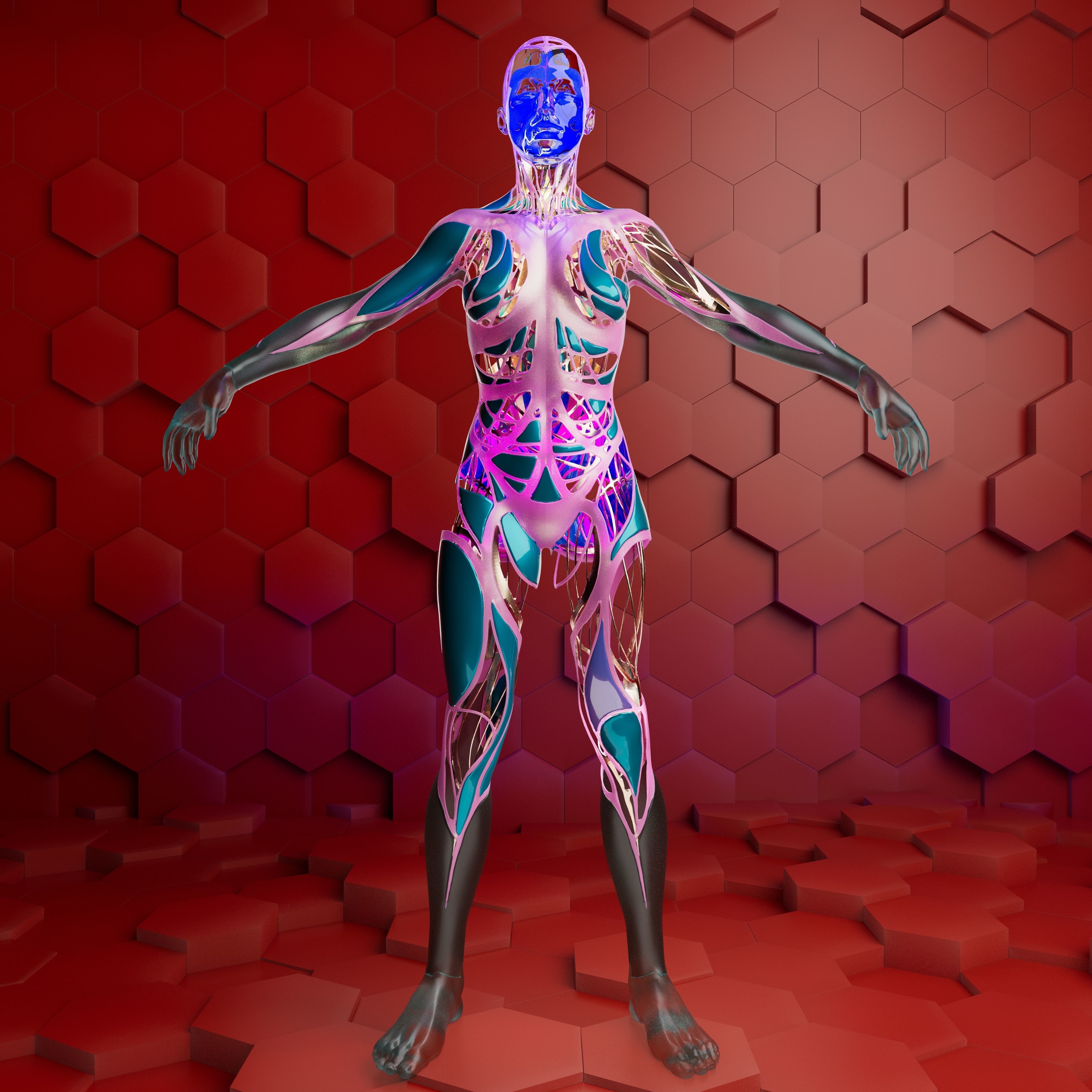 Sci Fi Humanoid Robot Character  3D model_4
