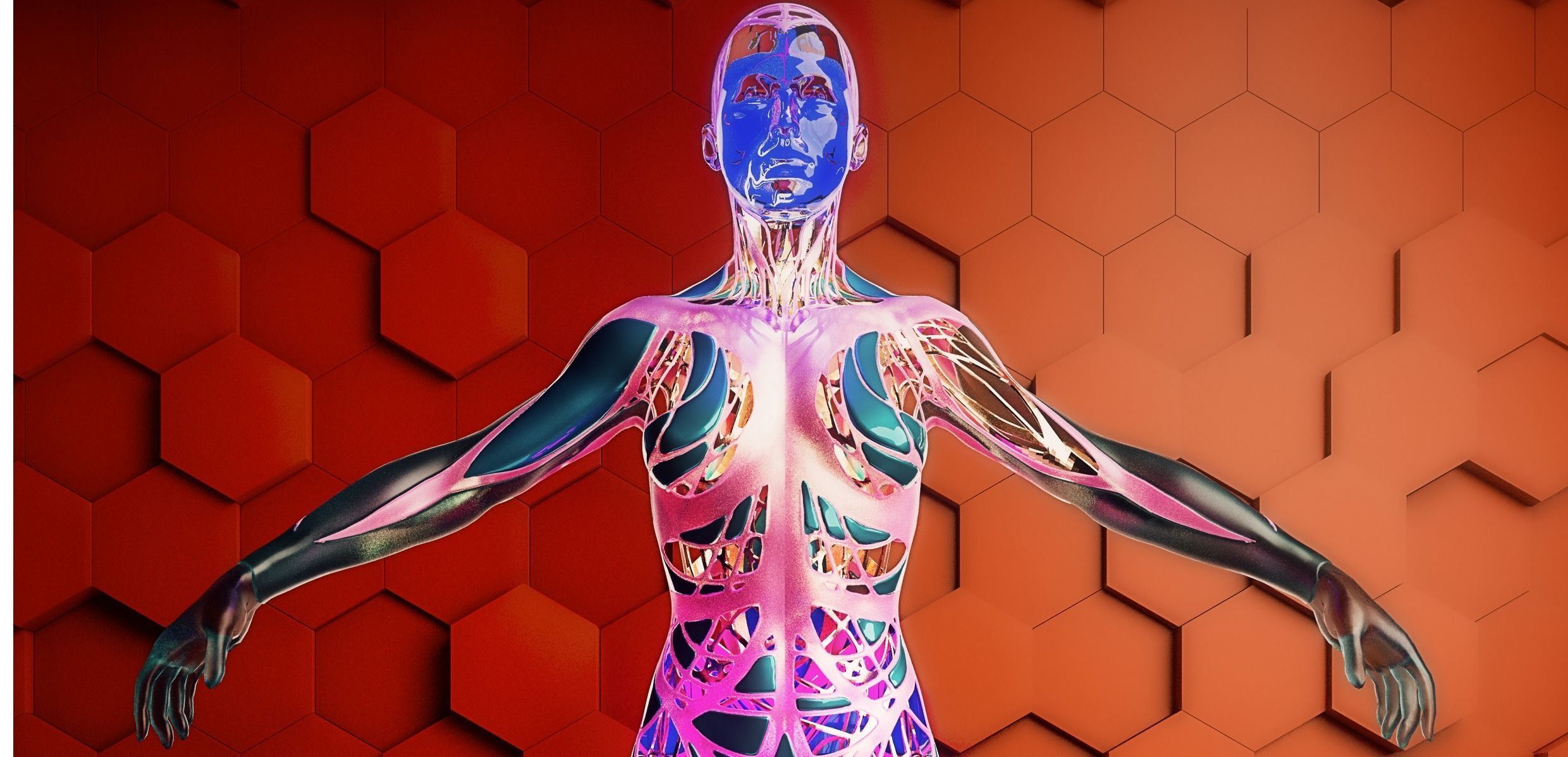 Sci Fi Humanoid Robot Character  3D model_1