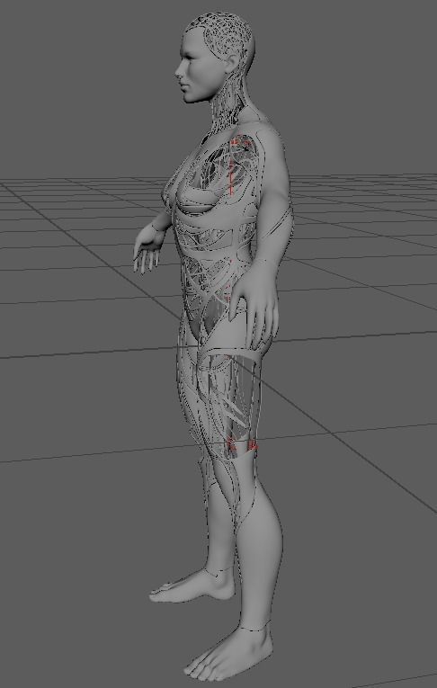 Sci Fi Humanoid Robot Character  3D model_17