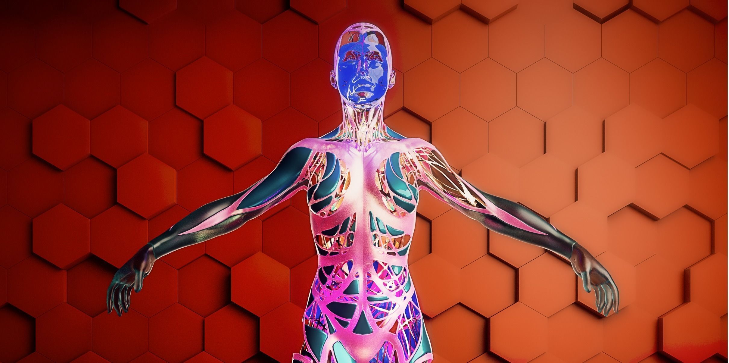Sci Fi Humanoid Robot Character  3D model_3