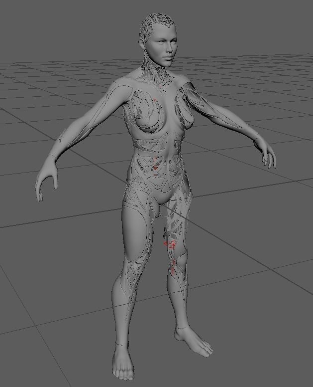 Sci Fi Humanoid Robot Character  3D model_11