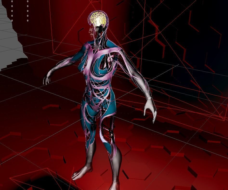 Sci Fi Humanoid Robot Character  3D model_9