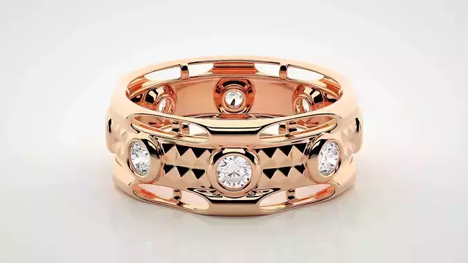 Eternity Band Diamond Ring 3dm stl render detail