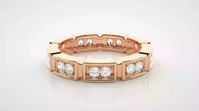 Eternity Band Diamond Ring 3dm stl render detail