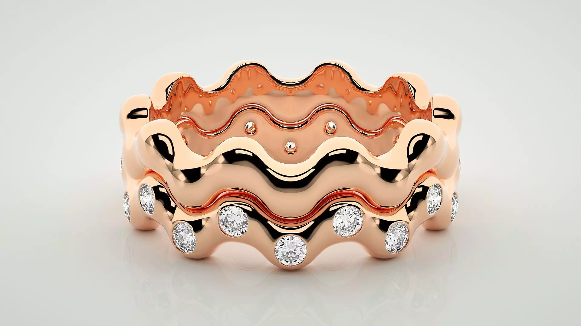 Eternity Band Diamond Ring 3dm stl render detail 3D print model_0