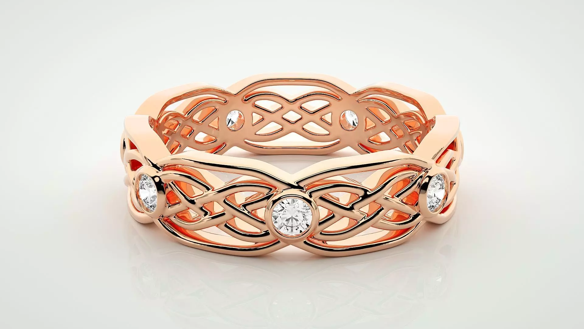 Eternity Band Diamond Ring 3dm stl render detail 3D print model_0