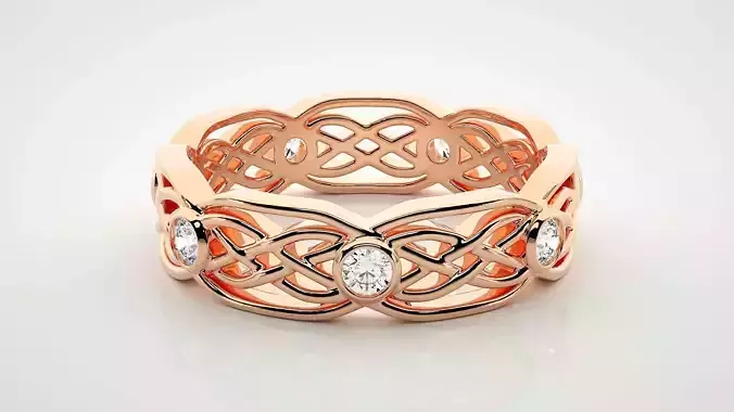 Eternity Band Diamond Ring 3dm stl render detail