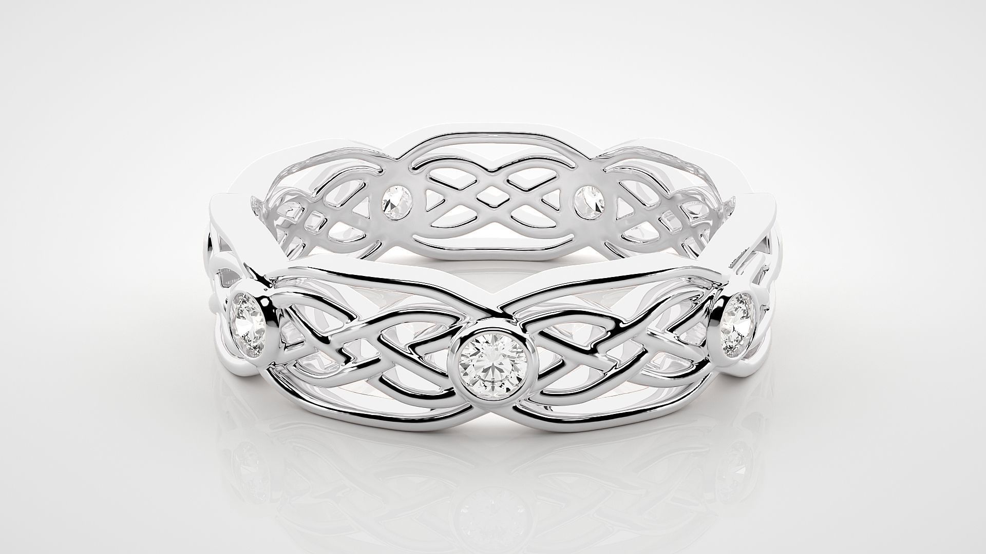 Eternity Band Diamond Ring 3dm stl render detail 3D print model_4