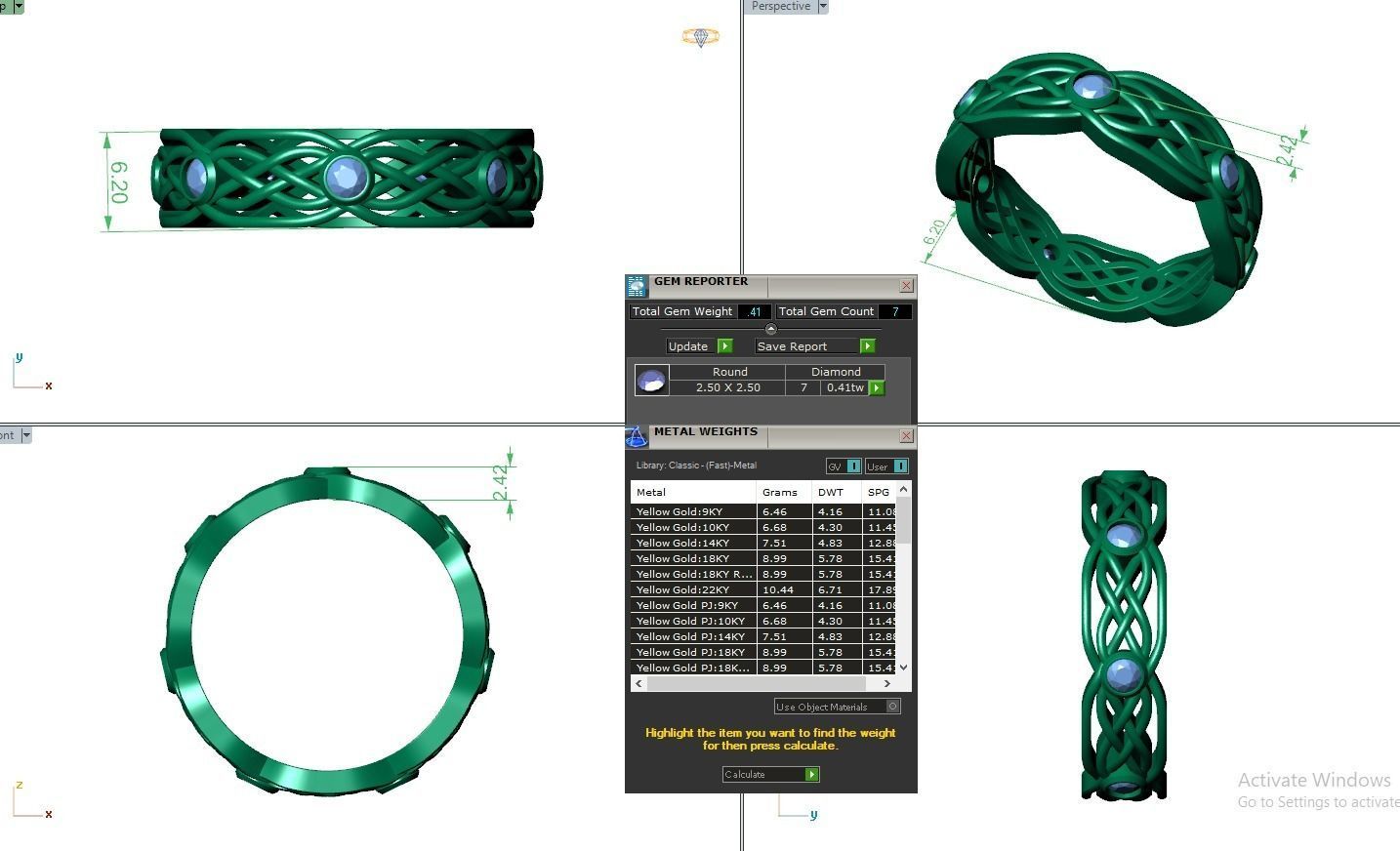 Eternity Band Diamond Ring 3dm stl render detail 3D print model_3