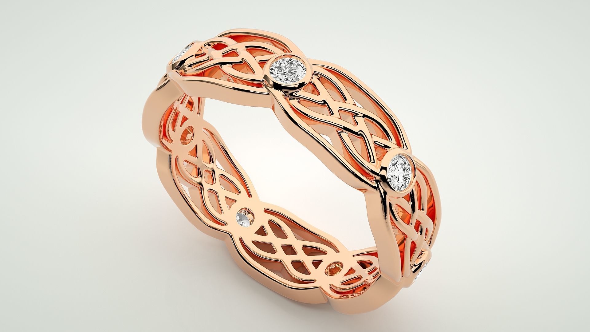 Eternity Band Diamond Ring 3dm stl render detail 3D print model_2