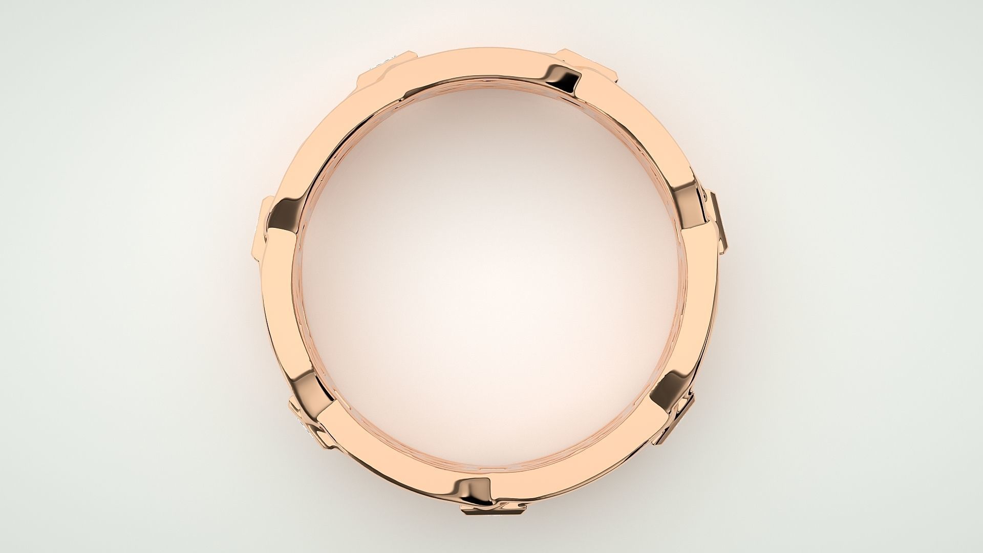 Eternity Band Diamond Ring 3dm stl render detail 3D print model_1