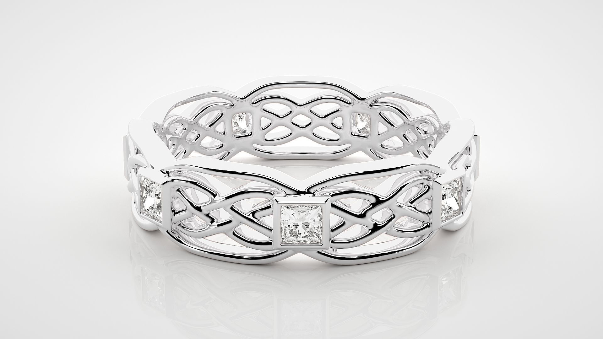 Eternity Band Diamond Ring 3dm stl render detail 3D print model_3