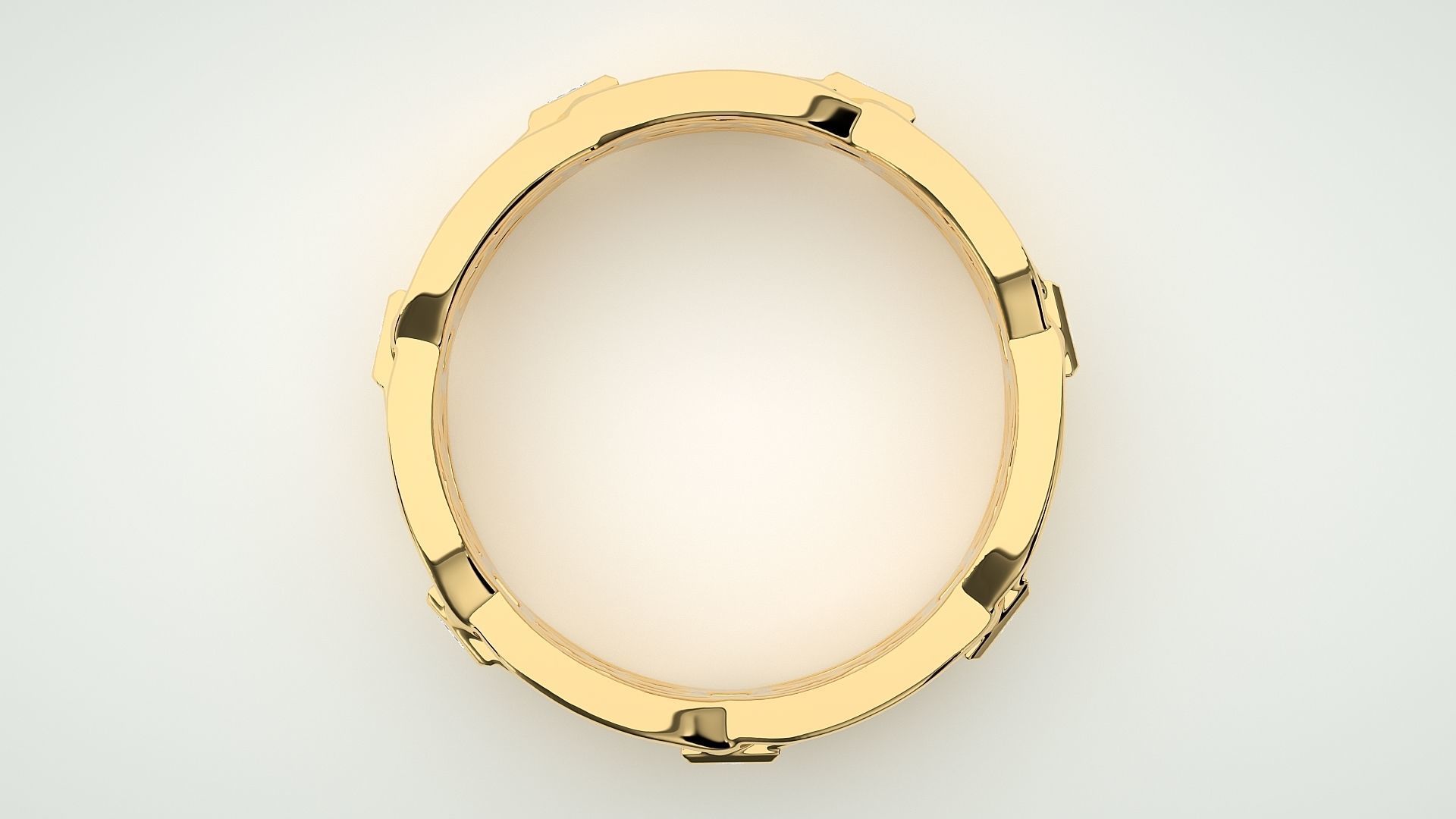 Eternity Band Diamond Ring 3dm stl render detail 3D print model_8