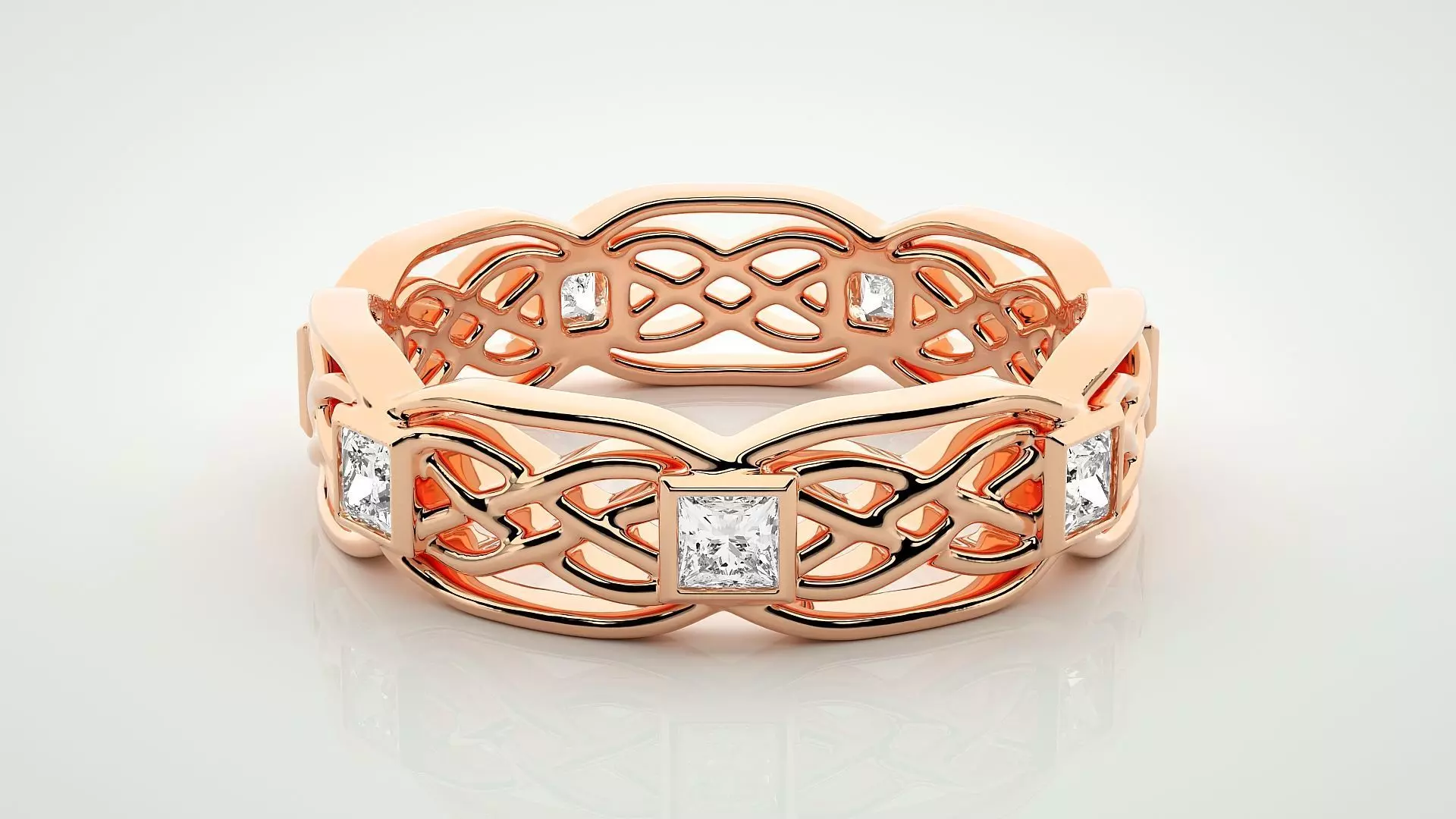 Eternity Band Diamond Ring 3dm stl render detail 3D print model_0