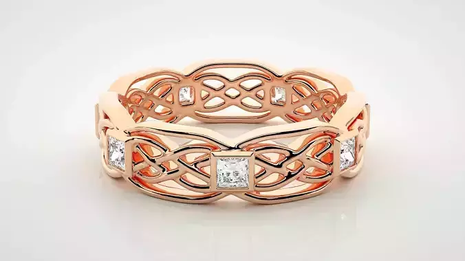 Eternity Band Diamond Ring 3dm stl render detail