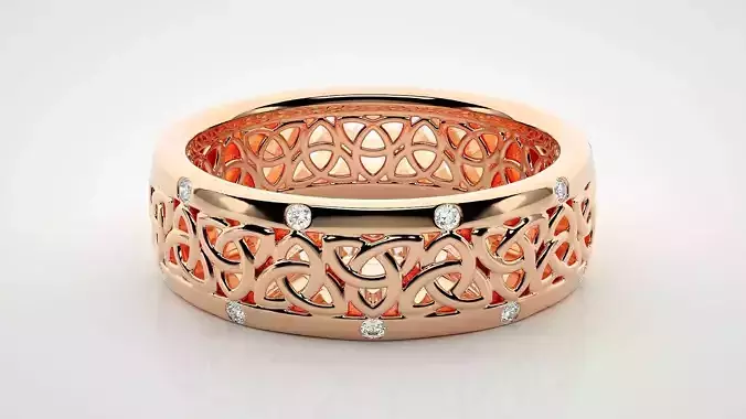 Eternity Band Diamond Ring 3dm stl render detail