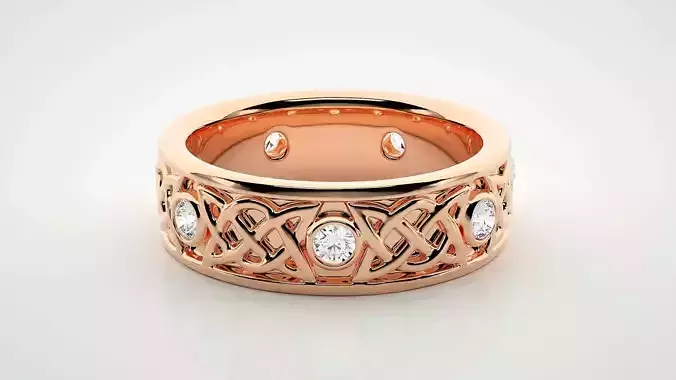 Eternity Band Diamond Ring 3dm stl render detail