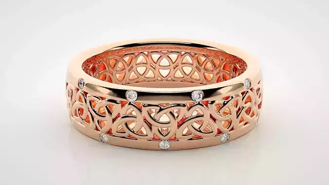 Eternity Band Diamond Ring 3dm stl render detail