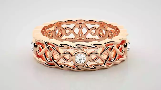 Eternity Band Diamond Ring 3dm stl render detail