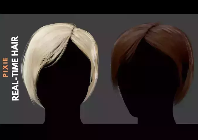 Pixie Hair - Game Ready 3D Model