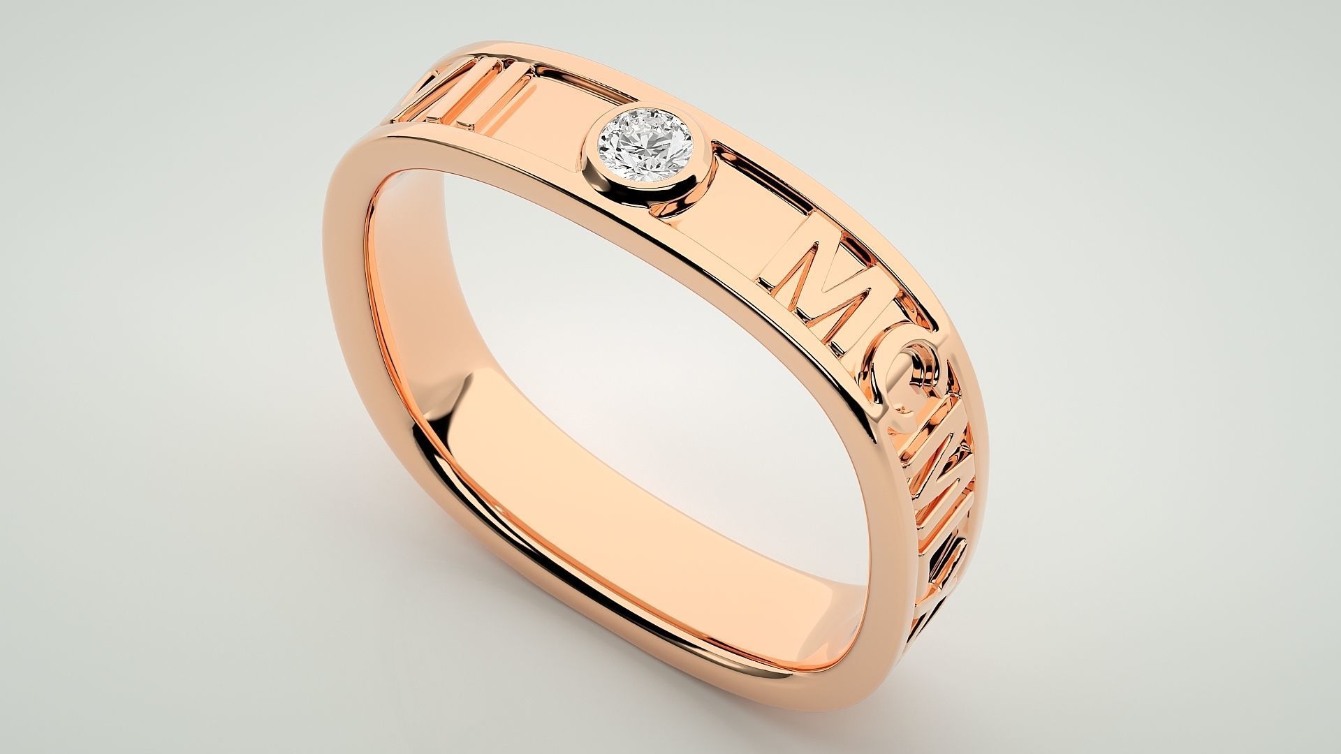 Eternity Band Diamond Ring 3dm stl render detail 3D print model_2