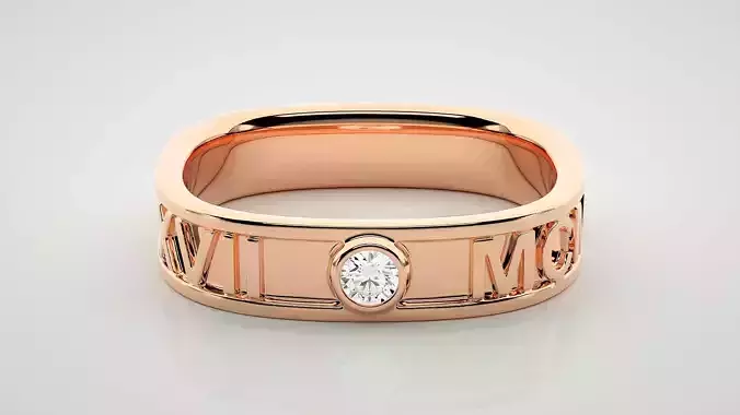 Eternity Band Diamond Ring 3dm stl render detail