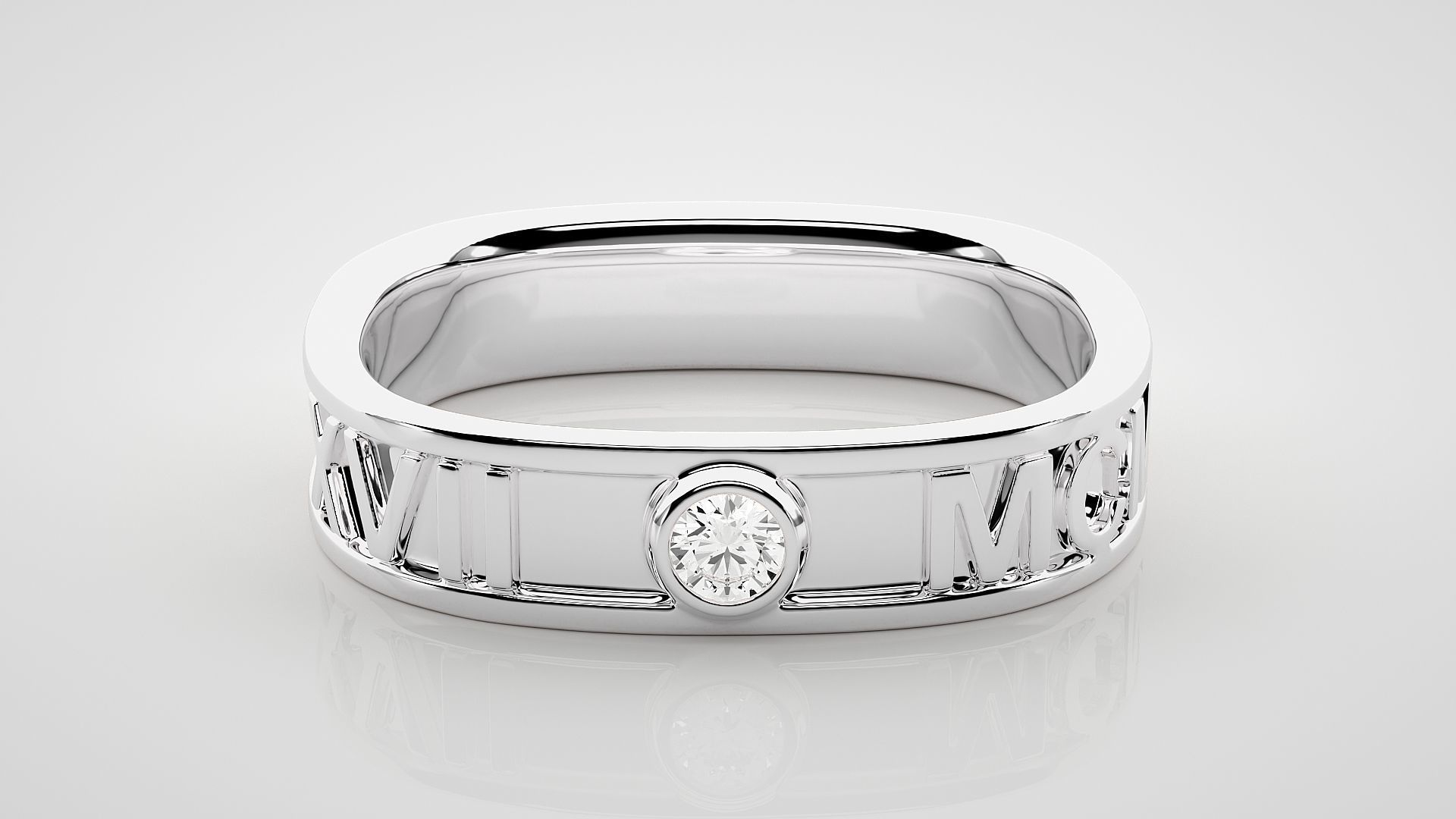 Eternity Band Diamond Ring 3dm stl render detail 3D print model_4