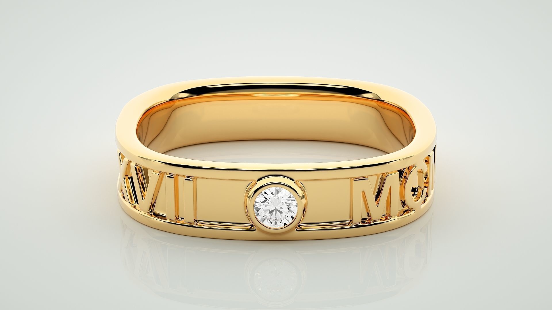 Eternity Band Diamond Ring 3dm stl render detail 3D print model_7