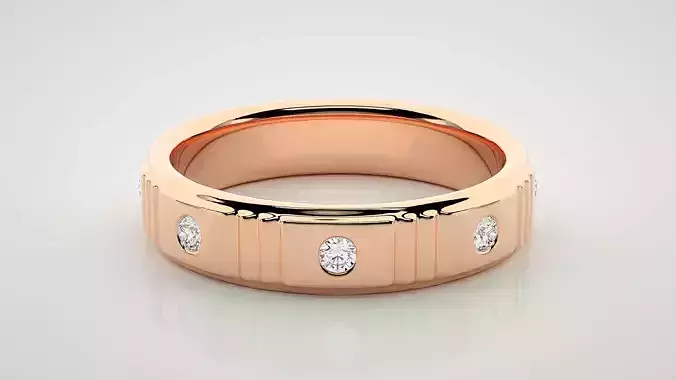 Eternity Band Diamond Ring 3dm stl render detail