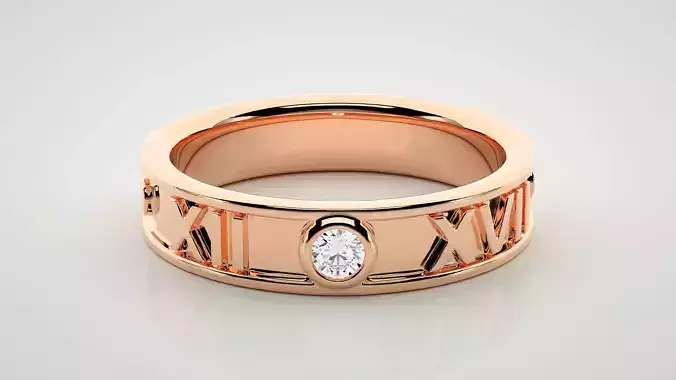 Eternity Band Diamond Ring 3dm stl render detail