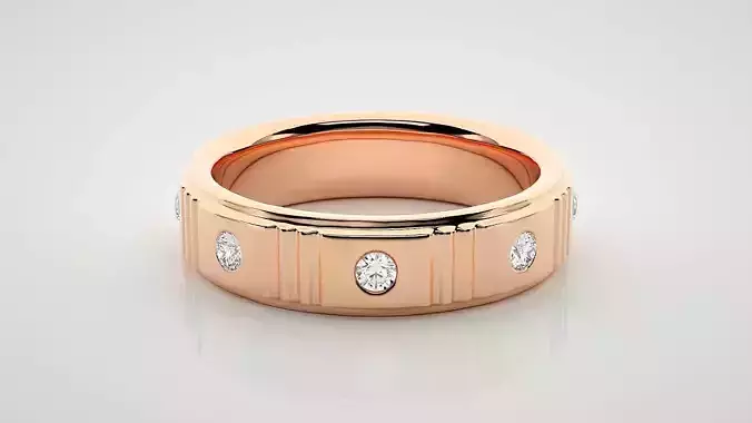 Eternity Band Diamond Ring 3dm stl render detail