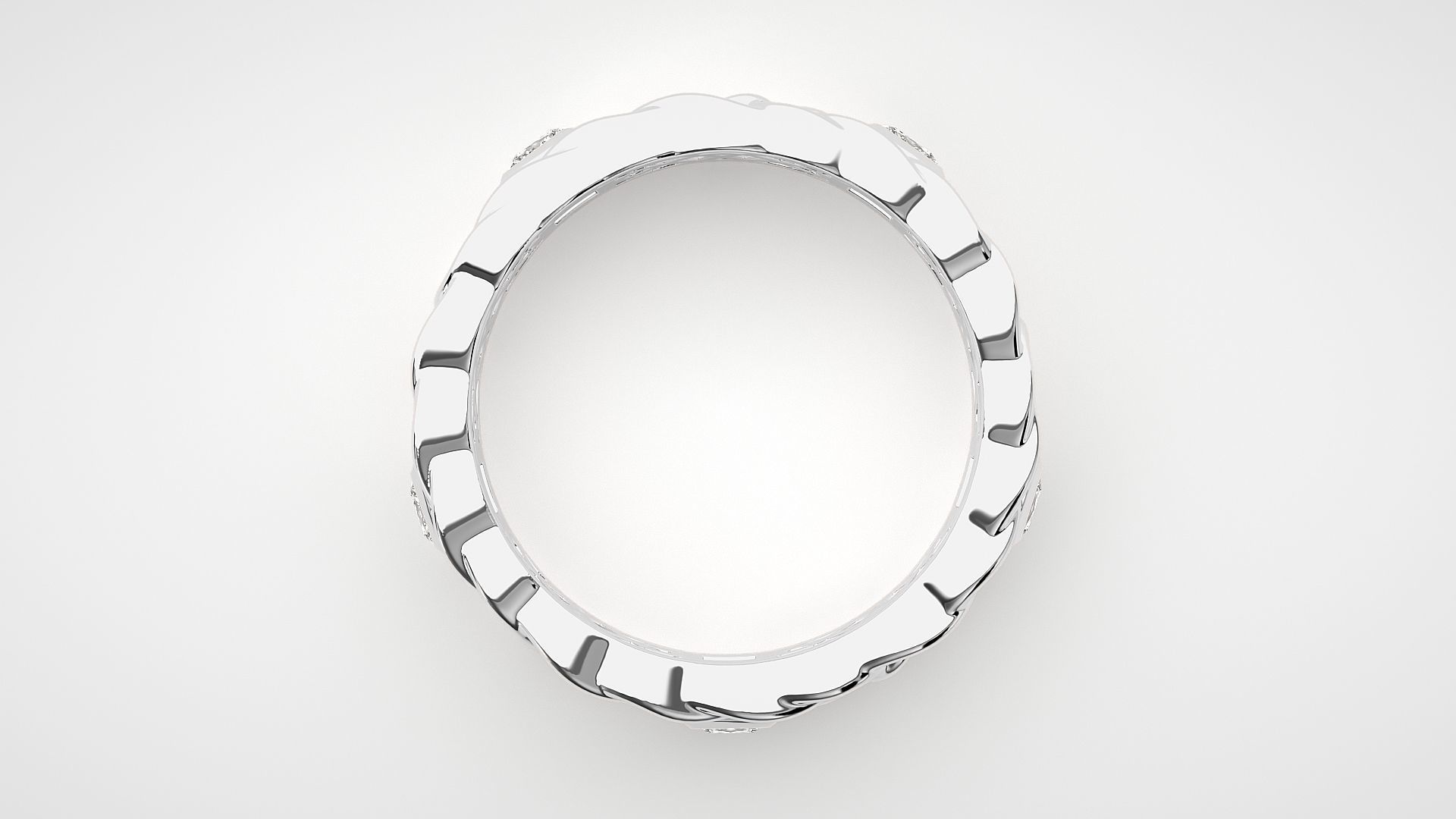 Princess Eternity Band Diamond Ring 3dm stl render detail 3D print model_5