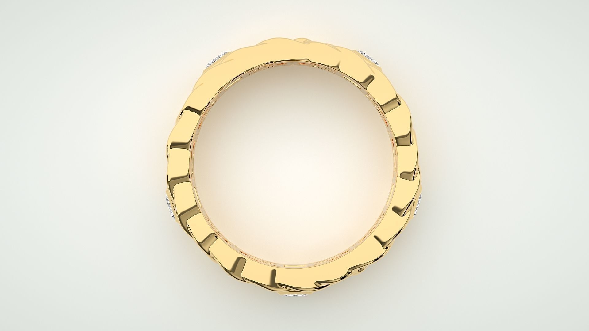 Princess Eternity Band Diamond Ring 3dm stl render detail 3D print model_8