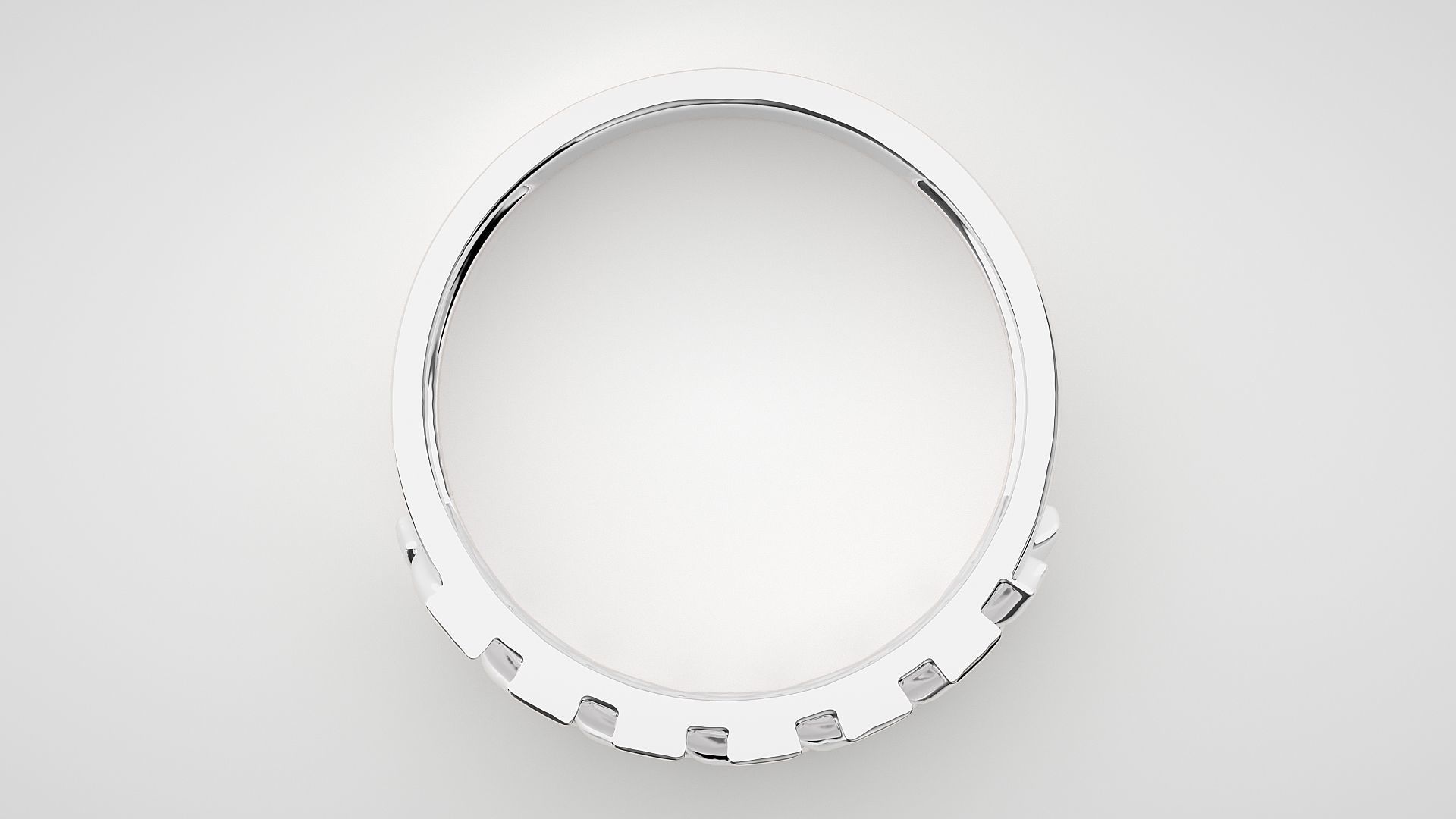 Cuban Chain Eternity Band Diamond Ring 3dm stl render detail 3D print model_5