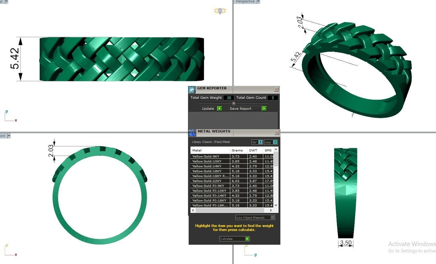 Cuban Chain Eternity Band Diamond Ring 3dm stl render detail 3D print model_4