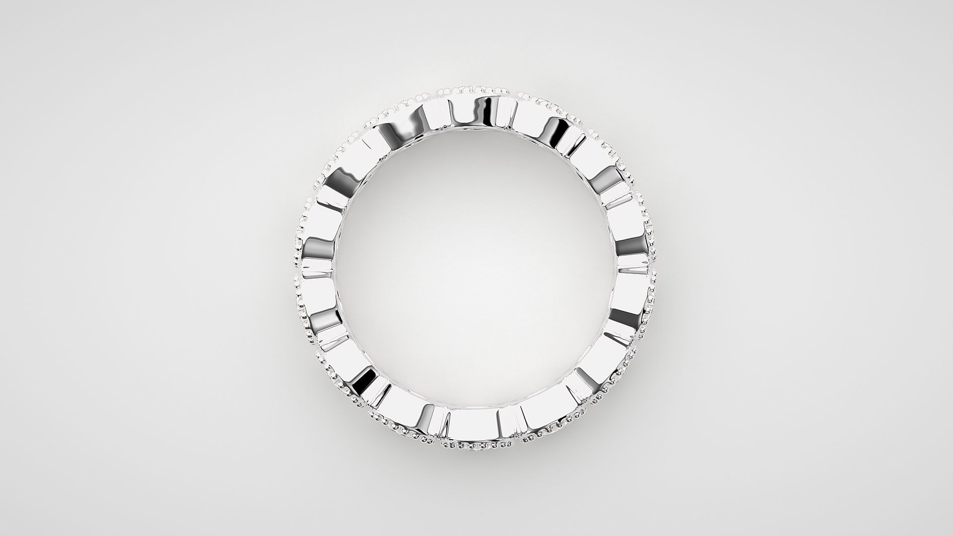 Eternity Band Diamond Ring 3dm stl render detail 3D print model_5
