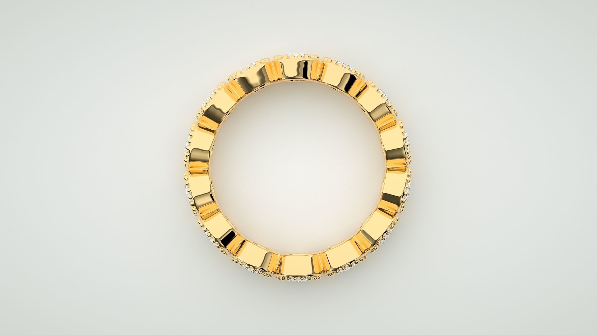 Eternity Band Diamond Ring 3dm stl render detail 3D print model_8