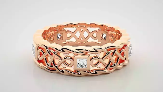 Eternity Band Diamond Ring 3dm stl render detail