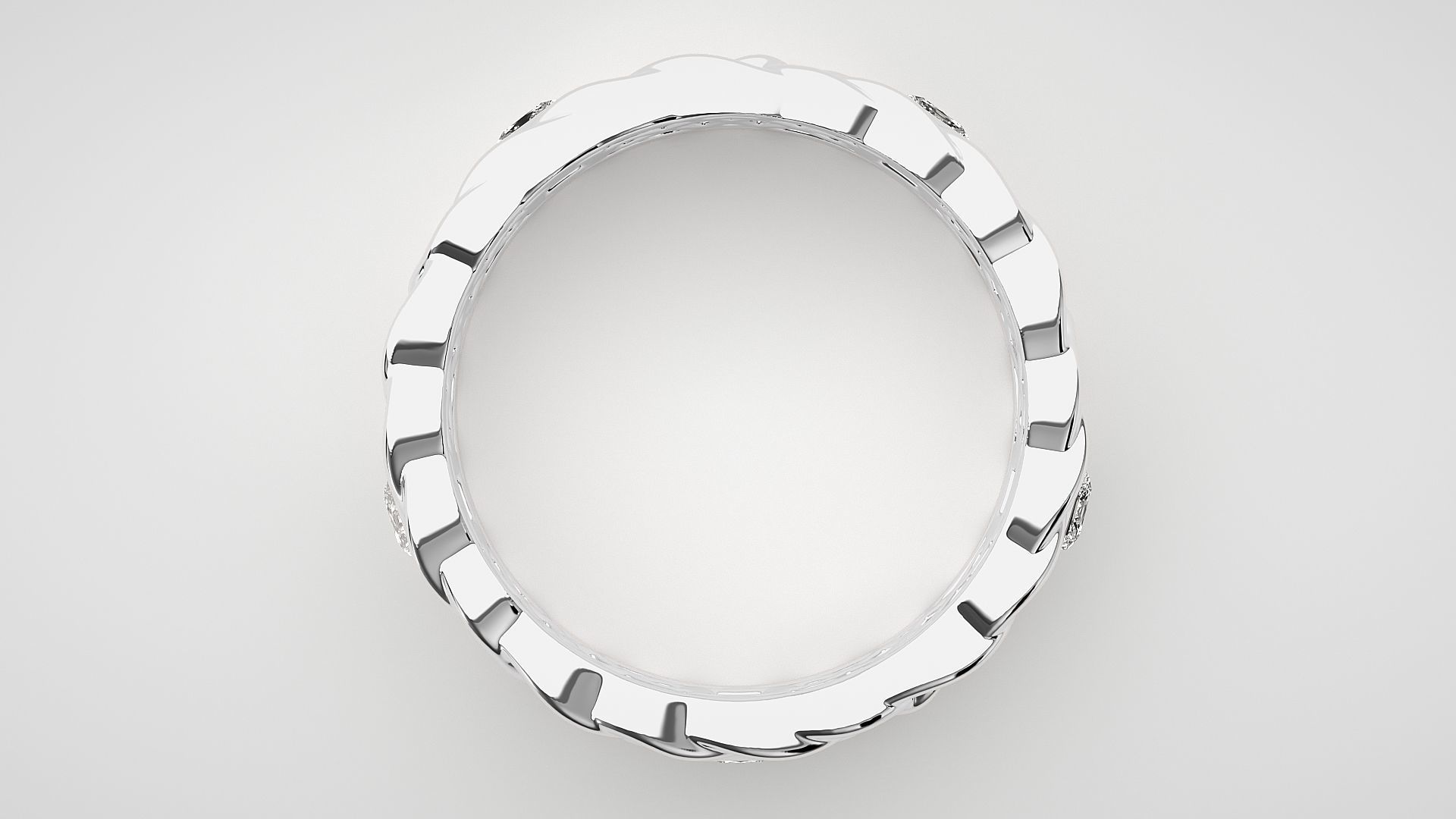 Eternity Band Diamond Ring 3dm stl render detail 3D print model_5